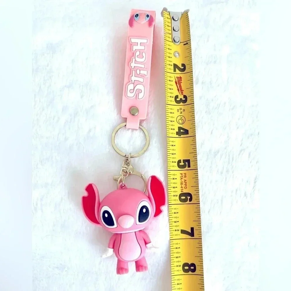 Stitch Angel Cartoon Character 3D Silicone Charm Keychain